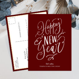 Gott nytt år Red Script Modern Business Helg Vykort