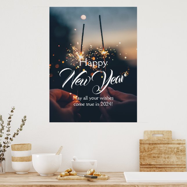 Gott nytt år redigerbar poster (Kök)