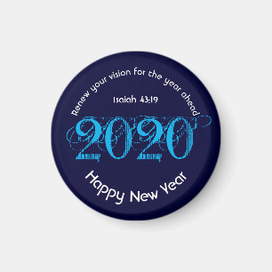 Gott nytt år RENEW VISION 2020 Snyggt BLUE Magnet