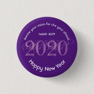 Gott nytt år RENEW VISION 2020 Snyggt Lila Knapp
