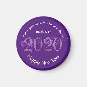 Gott nytt år RENEW VISION 2020 Snyggt Lila Magnet