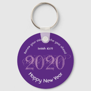 Gott nytt år RENEW VISION 2020 Snyggt LILA Nyckelring