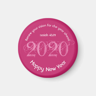 Gott nytt år RENEW VISION 2020 Snyggt ROSA Magnet