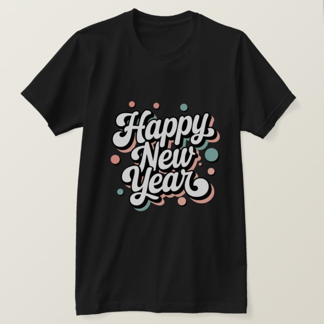 Gott nytt år, Retro Stil T Shirt (Design framsida)