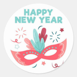 Gott Nytt År  Runt Klistermärke