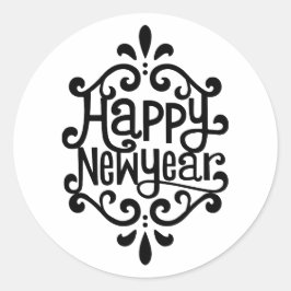 Gott nytt år runt klistermärke