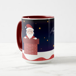 Gott nytt år Santa on house tak Mugg