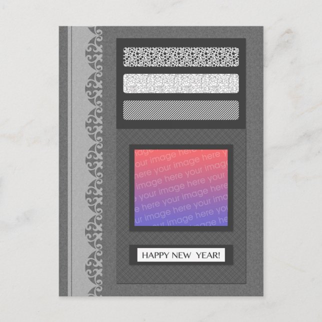 gott nytt år (scrapbook) helg vykort (Framsida)