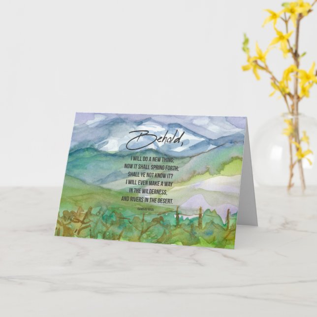 Gott nytt år Scripture Isaiah Bible Verse Kort (Gul blomma)