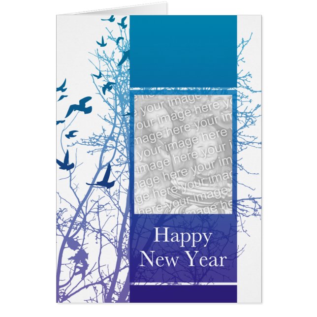 gott nytt år (sihoucreen) hälsningskort (Framsidan)