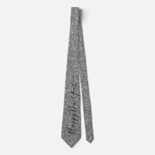 gott nytt år Silver Glitter Black Script Manar Slips