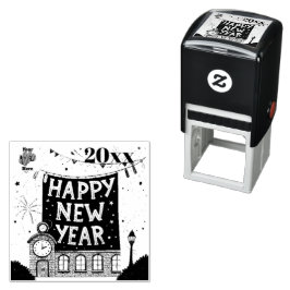 Gott nytt år självfärgande stämpel