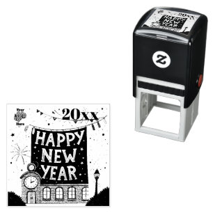 Gott nytt år självfärgande stämpel