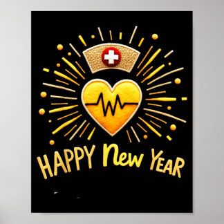 Gott Nytt År Sjuksköterska Poster