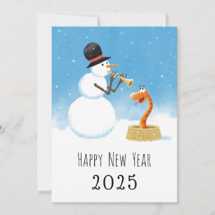 Gott nytt år Snake Chinese Lunar Zodiac 2025 Julkort
