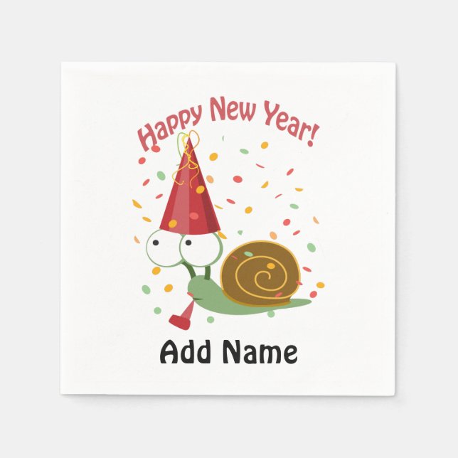 Gott nytt år! Snigel Pappersservett (Framsidan)