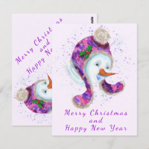 Gott Nytt År Snömannen God Jul Kort