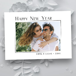 Gott nytt år Snyggt Modern minimalistiskt foto Julkort