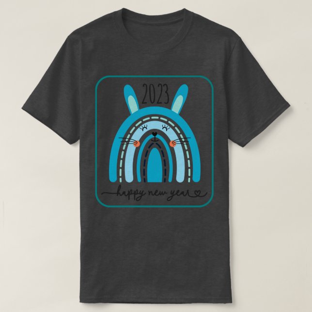 gott nytt år söt bunny t shirt (Design framsida)