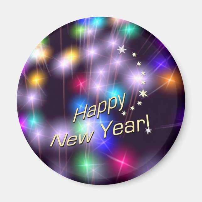 Gott nytt år Star Ljus Magnet (Framsidan)