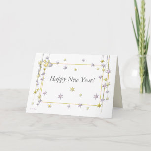 Gott nytt år Stars White Helgkort