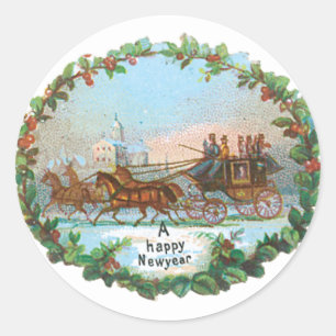 Gott nytt år Stickers Runt Klistermärke