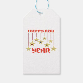 Gott nytt år stjärnor presentetikett