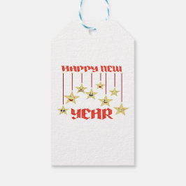 Gott nytt år stjärnor presentetikett