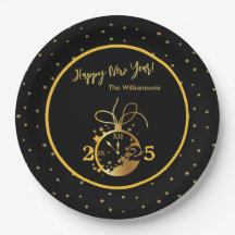 Gott nytt år Svarta Guld Clock