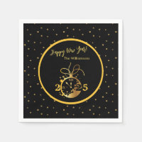 Gott nytt år Svarta Guld Clock