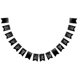 Gott nytt år Svarta Silver Vimplar