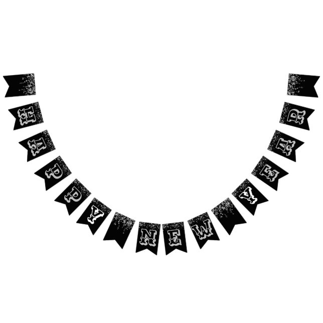 Gott nytt år Svarta Silver Vimplar (Alla)