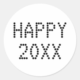 Gott nytt år svartvit modern anpassningsbar runt klistermärke