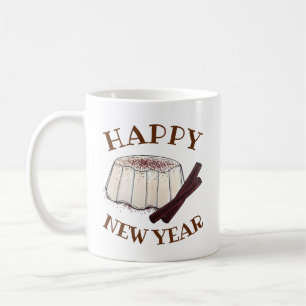 Gott nytt år Tembleque Puerto Rican Pudding Kaffemugg
