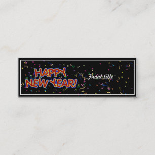 Gott nytt år Text med Confetti Mini Visitkort
