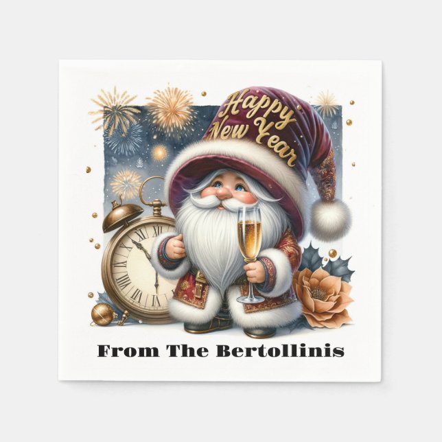 Gott nytt år! Tomte-serien Pappersservett (Framsidan)