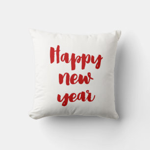 Gott nytt år trendig rött teckensnitt kudde