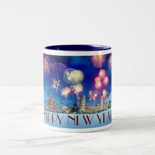 Gott nytt år! Två-Tonad mugg