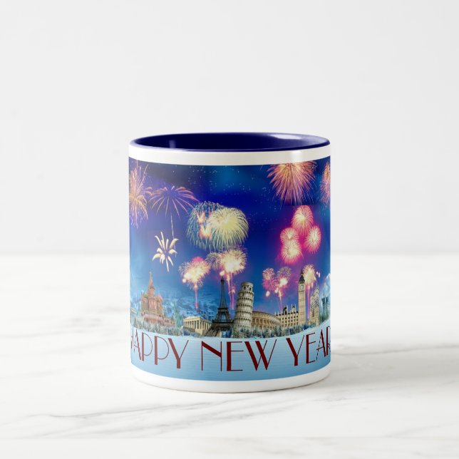 Gott nytt år! Två-Tonad mugg (Center)