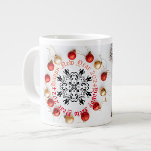Gott nytt år tvåtonsidig vit färg-kaffe Mugg Jumbo Mugg