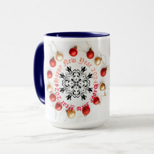 Gott nytt år tvåtonskaffe Mugg