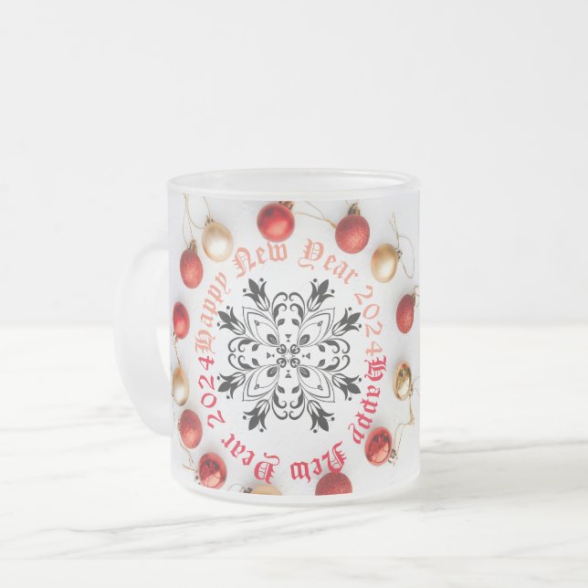 Gott nytt år tvåtonskaffe Mugg (Framsida vänster)