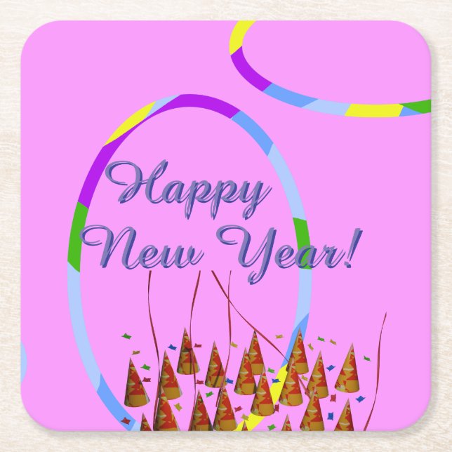 Gott nytt år underlägg papper kvadrat (Framsidan)