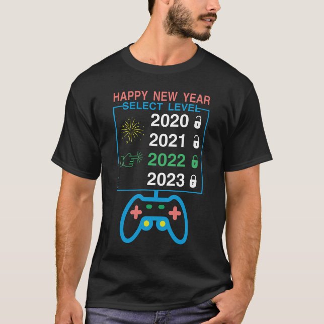 gott nytt år Välj level 2022-spelare T Shirt (Framsida)