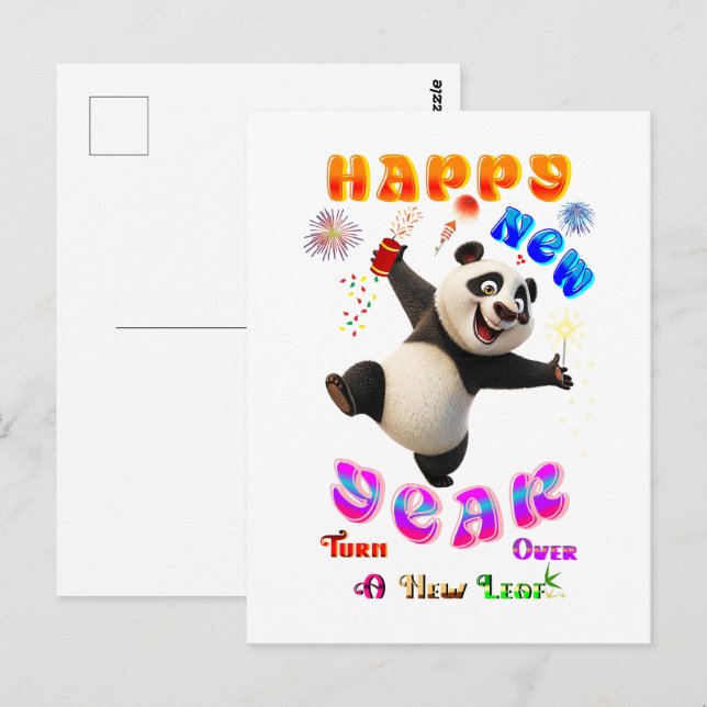 Gott Nytt År Vänd Ett Nytt Blad Vykort (Fram/baksida)
