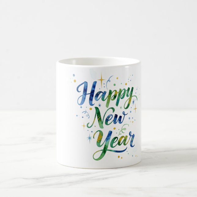 Gott nytt år Vattenfärgskålar Kaffemugg (Center)