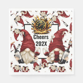 Gott nytt år Vin Gnomes Pappersservett