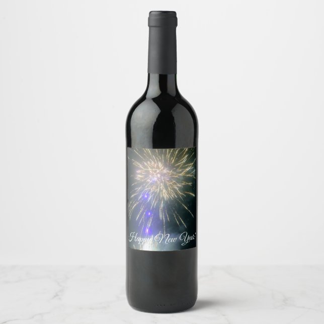 GOTT NYTT ÅR - VINFLASKA ETIKETT (Framsida)