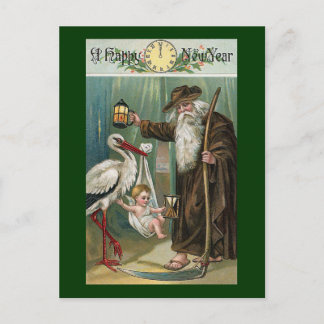 Gott nytt år Vintage Helg Vykort