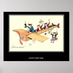GOTT NYTT ÅR Vintageaffisch Poster